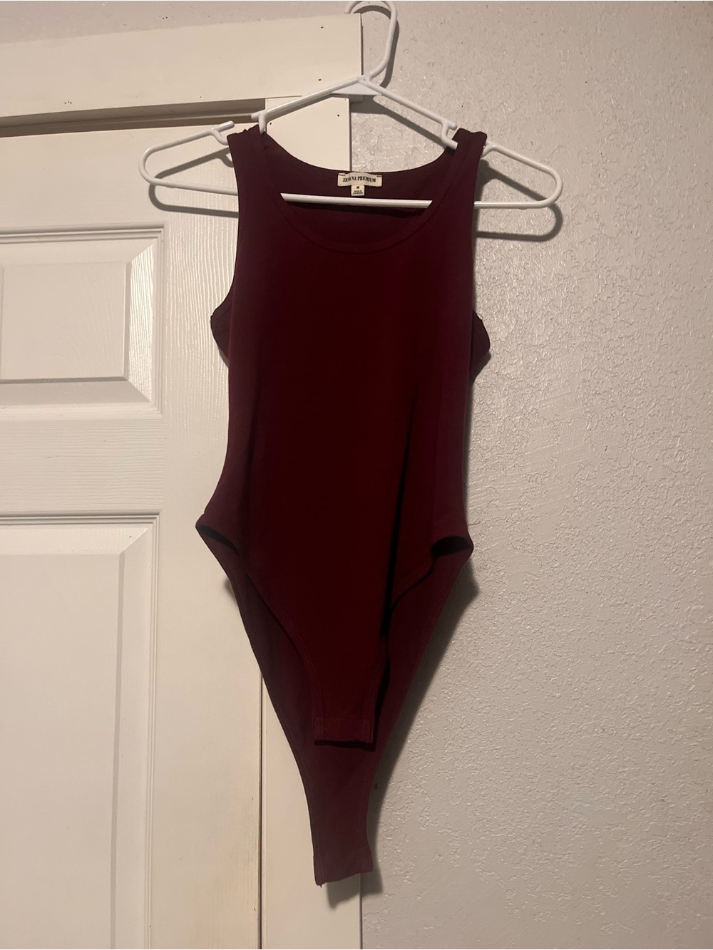 Zenana Outfitters Sleeveless Bodysuit in Deep Burgundy